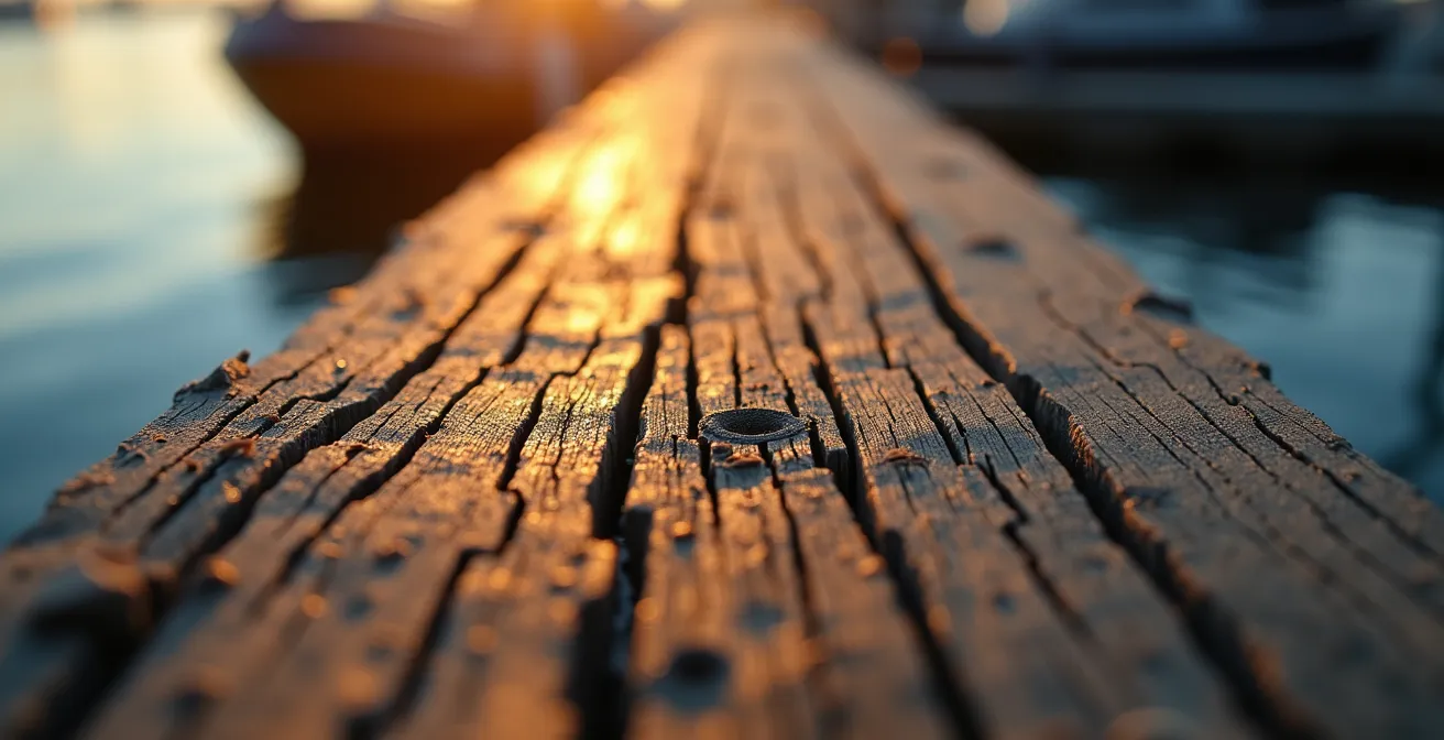 Vue macro des traces caractéristiques laissées par les rongeurs dans les zones portuaires